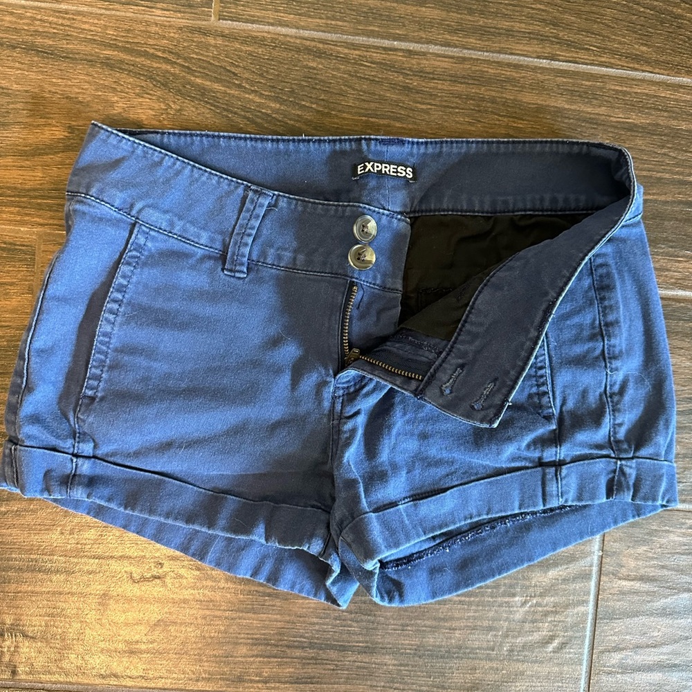 Express Navy Cotton Shorts